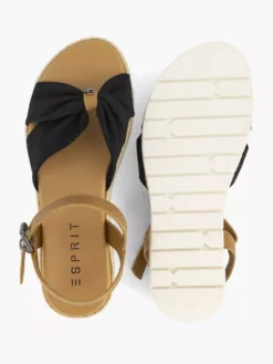 ESPRIT Zwarte Platform Sandaal Touw -Vanharen 2180845 H3