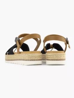 ESPRIT Zwarte Platform Sandaal Touw -Vanharen 2180845 H4