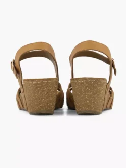 Easy Street Bruine Leren Sandalette -Vanharen 2184600 H4