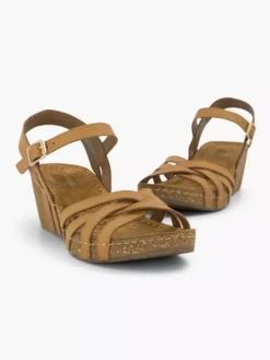 Easy Street Bruine Leren Sandalette -Vanharen 2184600 H5