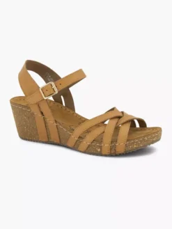 Easy Street Bruine Leren Sandalette -Vanharen 2184600 H6