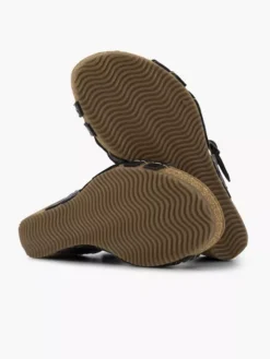 Easy Street Zwarte Leren Sandalen Sleehak -Vanharen 2184604 H3