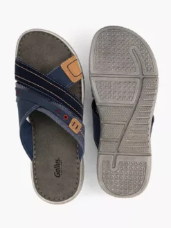 Donkerblauwe Suéde Slipper -Vanharen 2191419 H3