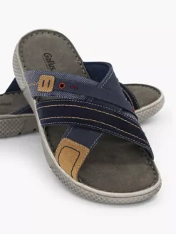 Donkerblauwe Suéde Slipper -Vanharen 2191419 H5