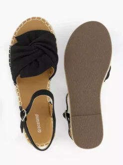 Zwarte Sandaal Knoop -Vanharen 2192808 H3