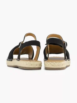 Zwarte Sandaal Knoop -Vanharen 2192808 H4