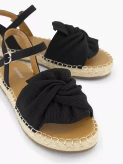 Zwarte Sandaal Knoop -Vanharen 2192808 H5