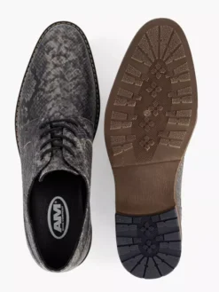 Grijze Veterschoen Slangenprint -Vanharen 2197634 H5