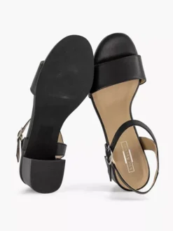 Zwarte Leren Sandalette -Vanharen 2201260 H3