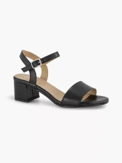 Zwarte Leren Sandalette -Vanharen 2201260 H6