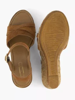 Cognac Sandalette Sleehak -Vanharen 2201304 H3