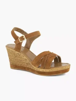 Cognac Sandalette Sleehak -Vanharen 2201304 H6