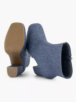 Jeans Blauwe Enkellaars Hoge Hak -Vanharen 2208004 H3