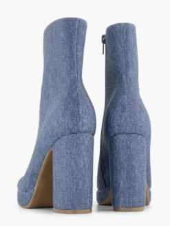 Jeans Blauwe Enkellaars Hoge Hak -Vanharen 2208004 H4