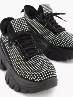 Zwarte Chunky Sneaker Steentjes -Vanharen 2210497 H5