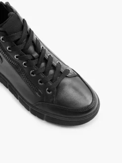 Zwarte Leren Hoge Sneaker -Vanharen 2218331 H2