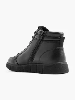 Zwarte Leren Hoge Sneaker -Vanharen 2218331 H3