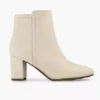 Creme Leren Enkellaars -Vanharen 2225701 H1