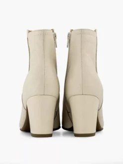 Creme Leren Enkellaars -Vanharen 2225701 H4