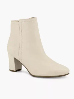 Creme Leren Enkellaars -Vanharen 2225701 H6