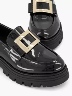 Zwarte Chunky Loafer Lak -Vanharen 2226599 H5
