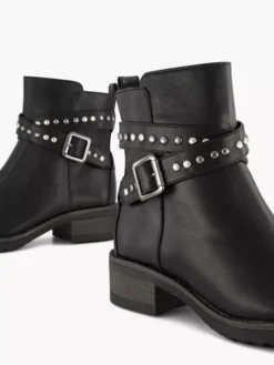 Zwarte Enkellaars Studs -Vanharen 2230332 H5