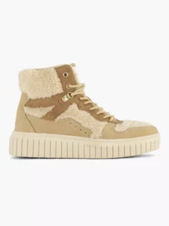 Beige Hoge Sneaker Teddy