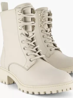 Off White Leren Veterboot -Vanharen 2246657 H5