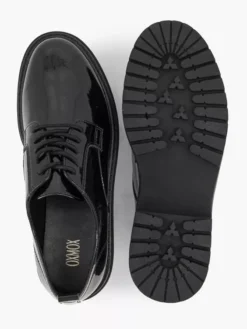 Zwarte Chunky Veterschoen Lak -Vanharen 2247049 H3