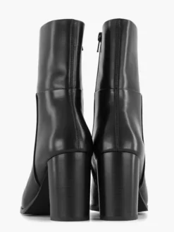 Zwarte Leren Enkellaars Hoge Hak -Vanharen 2251056 H3