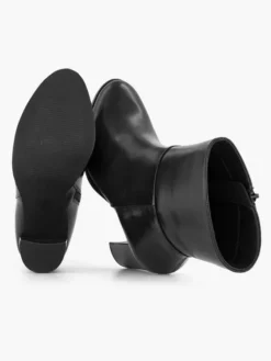 Zwarte Leren Enkellaars Hoge Hak -Vanharen 2251056 H4