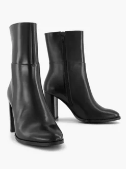 Zwarte Leren Enkellaars Hoge Hak -Vanharen 2251056 H5