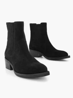 Zwarte Suéde Enkellaars -Vanharen 2251198 H5