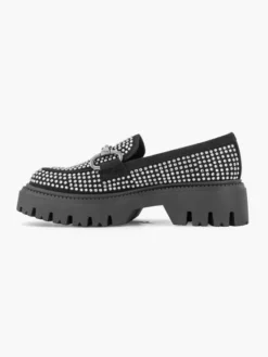 Zwarte Chunky Loafer Steentjes -Vanharen 2252211 H2